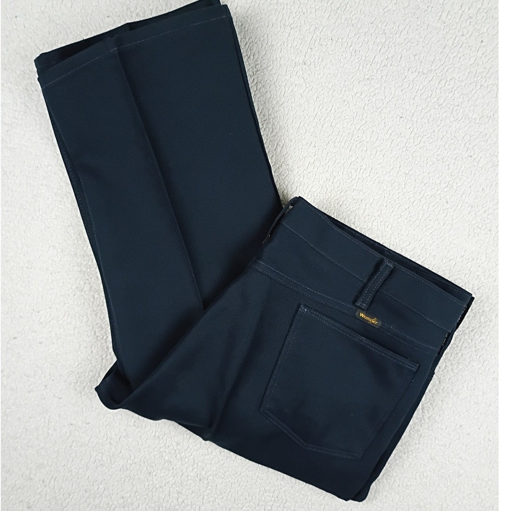 Wrangler Action Slacks Pants Mens 40x34 Navy Blue Vintage USA Western Trousers